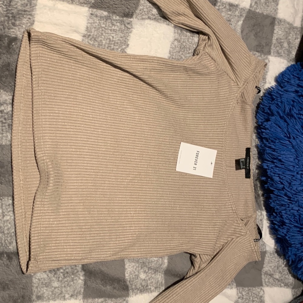 Tan long sleeve forever 21 top